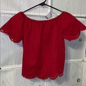 Off the shoulder cut out blouse